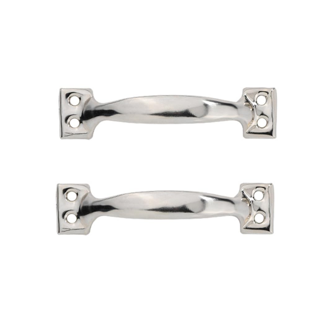 SENRISE 2Pcs Pull Handle, Retro Door Bows Pull Handles Iron Door Hardware for Garden, Gate, Kitchen (Silver)
