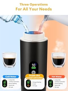obecilc 3 In 1 Portable Coffee Maker for Travel, 20 Bar Portable Espresso Machine with USB,Travel Coffee Maker Self-Heating, Compatible with Ground Coffee & Capsule for Hiking,Office,RV（Upgrade）