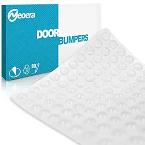 Neoera Cabinet Door Bumpers Rubber feet (200pcs, 3/8? Dia, Clear Round semi-Spherical) Adhesive Sound Dampening Pads for Cabinet Doors, Drawers, Glass Tops, Furniture, Laptop