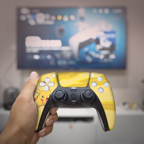 Image of Pikachhu Custom PS-5 Controller Wireless compatible with Play-Station 5 Console by BCB Controllers | Proudly Customized in USA with Permanent HYDRODIP Printing(NOT JUST A SKIN)(MODDED)