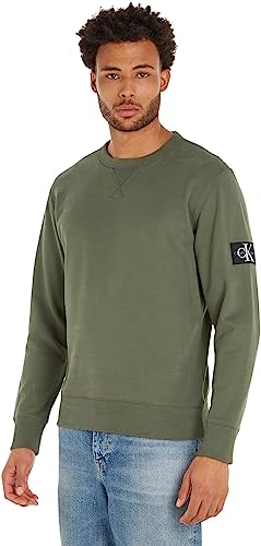 Badge Crew Neck J30J323426 Felpa Thyme XXS uomo verde