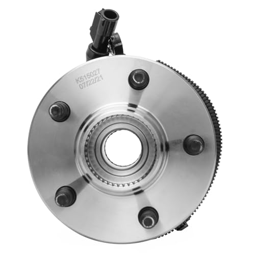 Image of Detroit Axle - 2pc 4WD Front Wheel Bearing Hub for 1998-2000 Ford Ranger Mazda B4000 [with 4-Wheel ABS] 5-Lug, Replacement 1999 Ranger B4000 Wheel Bearing and Hub Assembly