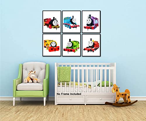 Liya Design Prints Thomas The Train Posters - Unframed Set Of 9 (8 X 10 Inch), Posters For Boys Room, Thomas And Friends The Train Decor, Watercolor Wall Art Decor Prints For Boys Kids Girl Toddler #TOP3