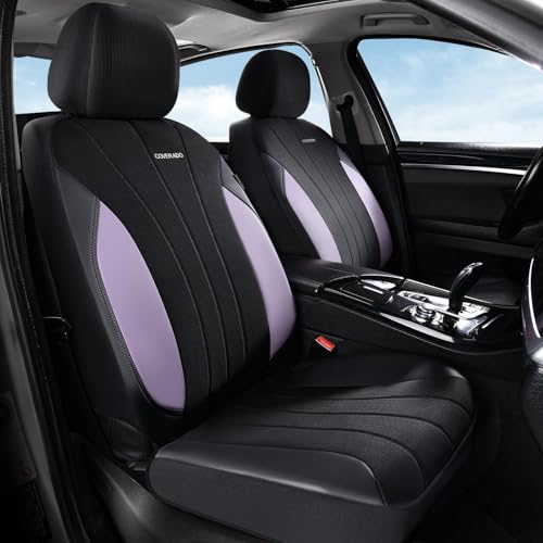 Image of Coverado Car Seat Covers 2-Pack, Seat Covers, Waterproof Leather Car Protectors Front Seats, Luxury Universal Fit Seat Covers for SUV, Truck, Sedan and Most Vehicles