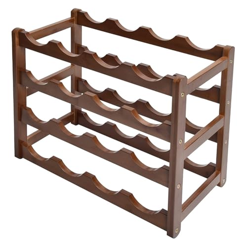 Soporte de vino de madera 4 niveles para 16 botellas miniatura 2