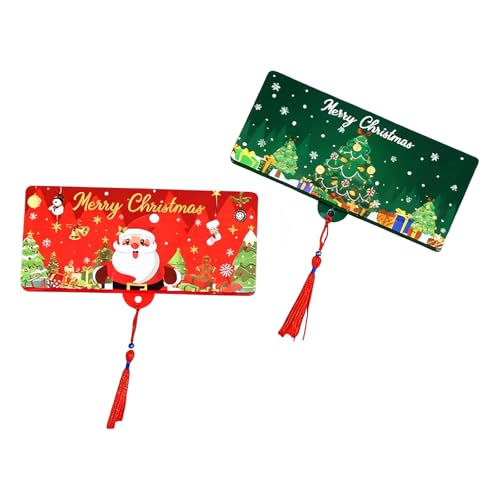 PANFHGFG Tarjetero navideño con 10 Ranuras y Motivos de, Red and Green