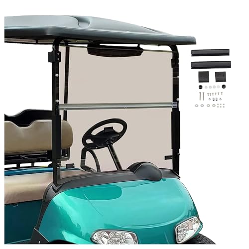 ECOTRIC Smoke Folding Windshield Compatible with 2008-Current EZGO RXV Golf Cart 37