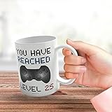 Stuff4 25th Birthday Gamer Mug - Level 25 Gamer, 11oz Dishwasher Safe Coffee Cup, Retro Video Game, Gaming Gift for Him or Her - Image 4