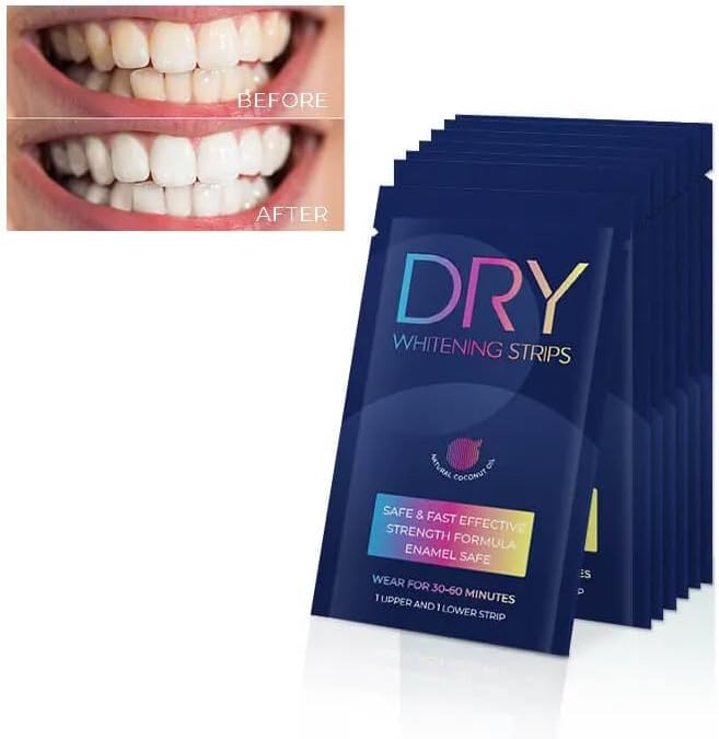 Generic LaserGlow Professional Teeth Whitening Strips - Fast and Effective Whitening Results with Non-Slip Technology for Residue-Free Whitening, Featuring Natural and Safe Ingredients (14 Strips)