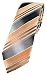 Produktbild TigerTie - schmale Designer Krawatte in lachs orange silber anthrazit grau gestreift