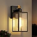 WIHTU Dusk to Dawn Outdoor Lighting Fixtures, Exterior Front Porch Light, Black Sensor Wall Sconce Lamp, Waterproof Wall Lantern, Anti Rust Outside Coach Lights for House, Doorway, Garage