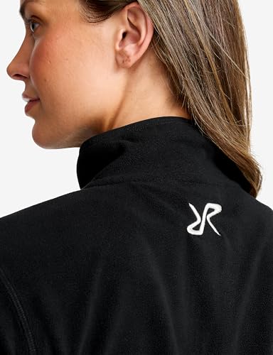 RevolutionRace Hiker Half-Zip Fleece für Damen, Leichter und elastischer Fleece mit halbem Reißverschluss, Black, M