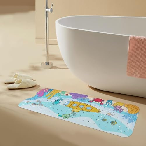 Tapis de bain antidérapant lavable en machine pour cabine de douche et baignoire - 5