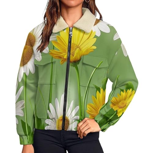 Manteau doublé sherpa floral pour vos balades et sports de plein air