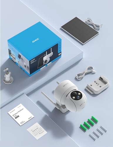 GNCC Solar Security Camera Outdoor Wireless 1080P/2MP CCTV Camera Systems, 360° PTZ Battery Powered Outdoor Camera, PIR Motion Detection, Colour Night Vision, 2-Way Audio, 2.4 GHz Wi-Fi Only - Image 6