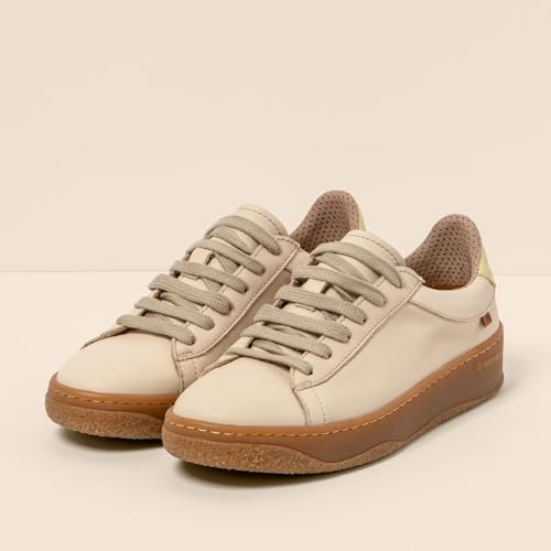 El Naturalista Unisex. 2584812ZZ005_020 N5848 Geo TéNis De Couro Bege Bege (36), Plano, CordãO, Casual - 2