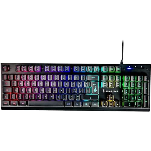 SureFire Kingpin X2 Gaming Tastatur Italienisch - Gaming Multimedia Keyboard mit Beleuchtung - RGB-Tastatur mit Aluminium-Frontplatte - 25 Anti-Ghosting-Tasten - italienisches Layout QWERTY