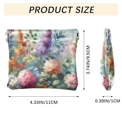 Lots Of Flowers Coin Purse Leather Pouch Change Purse, Squeeze Coin Pouch for Cards, Keys & Lipsticks, Unisex3