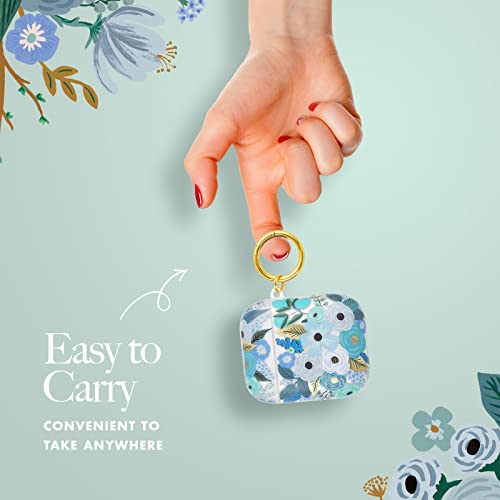 Rifle Paper Co. Protective Airpod Series 1 And 2 Case Cover, Soft Silicone Cover With Gold Keychain Ring For Men And Women, Front Led Visible – Garden Party Blue #TOP3