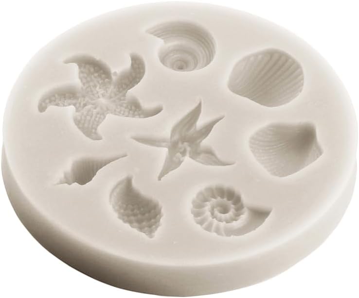 Miniatura 7 de Sijiangmold Molde de silicona con temática de sirena, caballito de mar, concha, estrella de mar, coral, cola de sirena, molde de silicona para