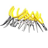 BQKKWIN 8-piece Mini Pliers Set - Needle Nose,Flat mouth,Bevel, Diagonal, Long Nose, Bent Nose, End Cutting and Linesman, for Making Crafts, Repairing Electronic Devices