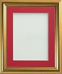 Frame Company Eldridge Gold 14x11 inch Picture Photo Frames With Red Mount for Image 10x8 inch *Choice of Sizes* Fitted with Real Glass