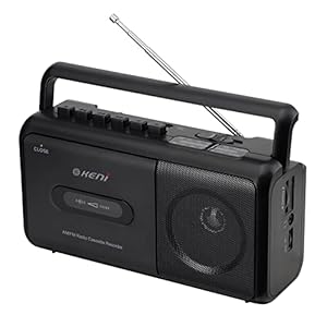 G Keni Portable Cassette Player Boombox AM/FM Radio Stereo, Casette Tape Player Recorder with Earphone Jack Battery Operated or AC Powered
