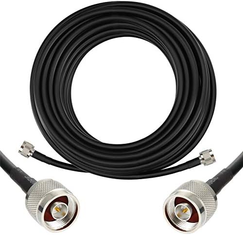 GEMEK 1m Low-Loss Coaxial Extension Cable (50 Ohm) N Male to N Male Connector, Pure Copper Coax Cables for 3G/4G/5G/LTE/ADS-B/Ham/GPS/WiFi/RF Radio to Antenna or Surge Arrester Use (Not for TV)