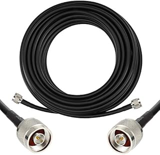 GEMEK 1m Low-Loss Coaxial Extension Cable (50 Ohm) N Male to N Male Connector, Pure Copper Coax Cables for 3G/4G/5G/LTE/ADS-B/Ham/GPS/WiFi/RF Radio to Antenna or Surge Arrester Use (Not for TV)
