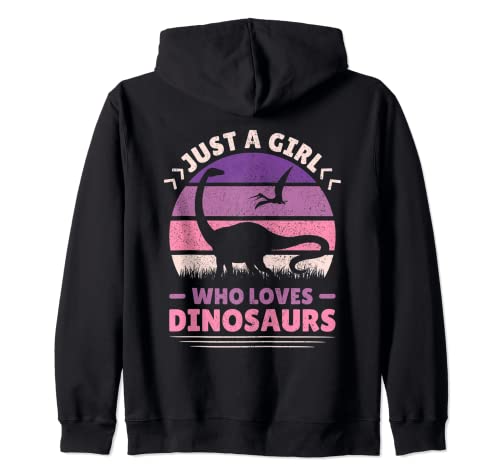 Just A Girl Who Loves Dinosaurs Cute Dino Mujer Dinosaurio Sudadera con Capucha