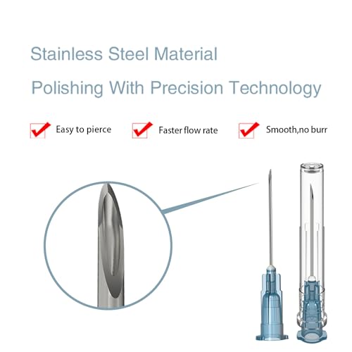 Image of 23 Gauge 1 Inch Needle,100 PCS Luer Lock Industrial Dispensing Accessories,Individually Wrapped