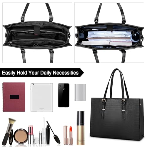 Crocodile Leather Laptop Tote Bag