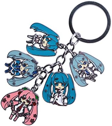 Amasukami Anime characters Vocaloid keyring with 5 Chibi figures