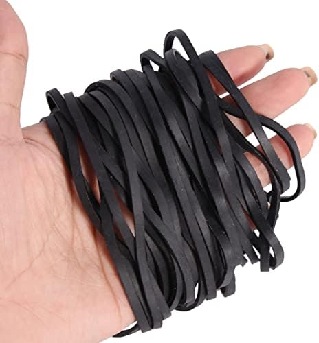 WXJ13 100 Pieces Large Rubber Bands 12cm/4.7inch Heavy Duty Elastic Bands Multi-Purpose Black Elastic Bands for Wrapping Bands for Office Supply, File Folders, Books, Art, School, Home