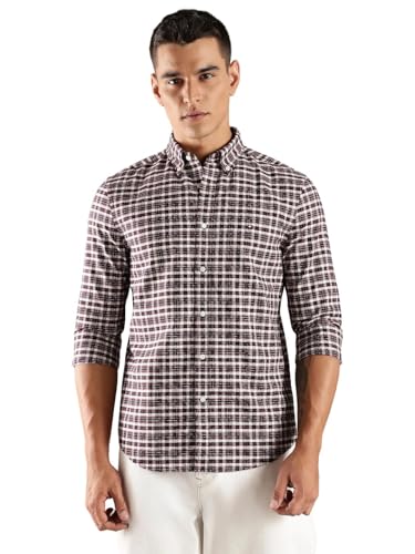 Image of Checks Slim Fit Oxford Woven Shirt