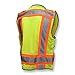 Radians SV55 Class 2 Heavy Woven Two Tone Engineer Vest with Padded Neck to Support Extra Weight in Cargo Pockets, Green, 2X-Large