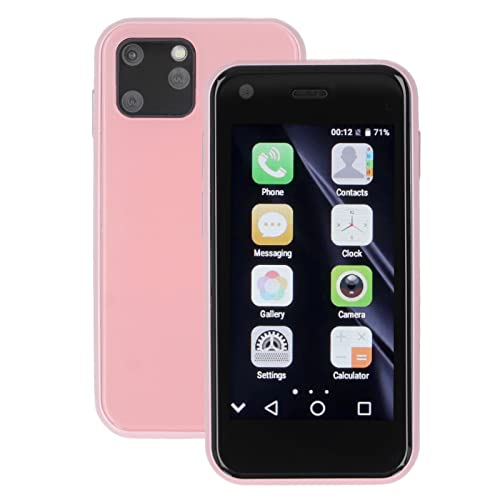 Mini Smartphone Rosa med Dubbla Kameror och 4 Kärnor, 1580mAh