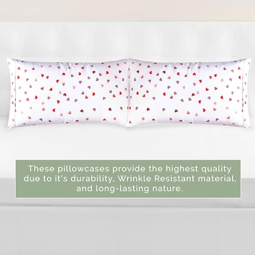 Elegant Comfort 01EL-VALENTINA-PCASE-QUEEN Ultra Soft Set Of 2 Hearts Print Pillowcases thumb #5