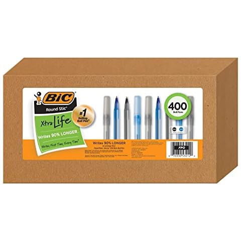 Bolígrafos BIC, 400 unidades, negro y azul Cover