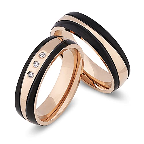 Schmuck Depot Eheringe Partnerringe Verlobungsringe Edelstahl mit Zirkonia + Gravur Antragsringe Trauringe Eheringe | 8010 Cover