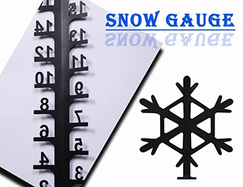 JMBay Snow Gauge, 24 Inch Snowfall Measuring Gauge, Winter Snowflake Metal Ruler, Handmade Metal Snow Measuring Stick Garden Stakes for Yard, Christmas Rain Gauge Outdoor Decoration Gift