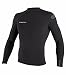 O'Neill Wetsuits Mens 1.5 mm Hyperfreak Long Sleeve Crew Top, Black/Black/Black, Large