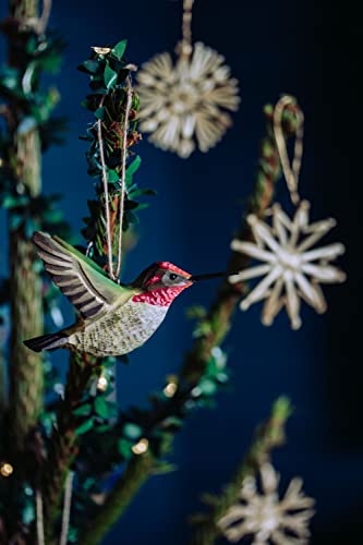 WILDLIFEGARDEN WG4675 DecoBird Annakolibri - 2er Set, Handgeschnitzte Dekorative Vögel aus Holz