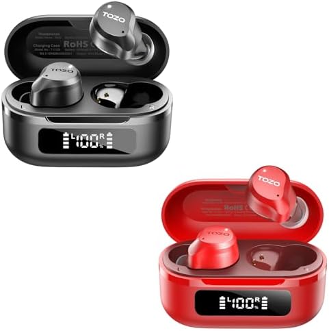 TOZO NC9 Hybrid Active Noise Cancelling Wireless Earbuds, 6 Mics ...