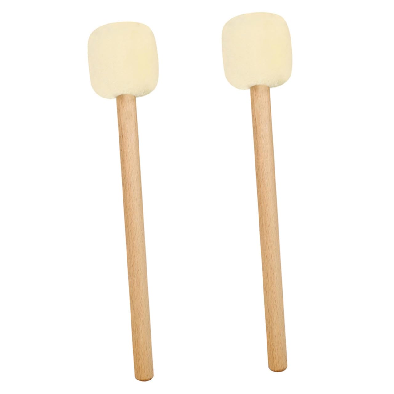 VICASKY 2piezas Baquetas de Bombo para Batería Baquetas de Fieltro de Color Claro Musicales para Principiantes y Actuaciones Escenario Suministros para Batería