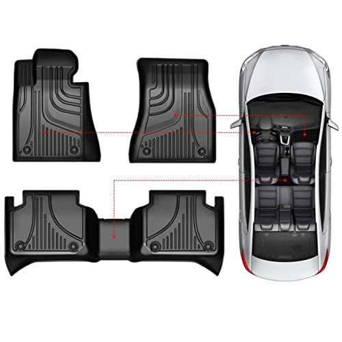 AOMSAZTO Floor Mats for 2023 Chevy Equinox,Custom Automotive Floor Mats Compatible with 2018 2019 2020 2021 2022 Chevrolet Equinox,1st & 2nd Row All Weather Protection,Black