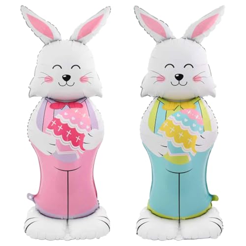 Ballon lapin debout de 150 cm pour décorer facilement un salon à Pâques