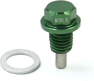 M12 x 1.75 Green Aluminum Alloy Magnetic Engine Oil Pan Drain Bolt Screw Car