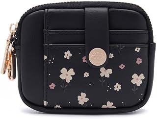 Valerie Soft Leather Wallet for Women Small Coin Purse Double Zipper Card Holder with RFID Blocking (Black) Price In India