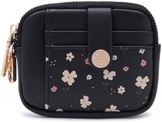 Valerie Soft Leather Wallet for Women Small Coin Purse Double Zipper Card Holder with RFID Blocking (Black)
